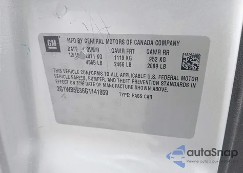 2016 Chevrolet Impala Limited Lt from USA, damaged, VIN 2G1WB5E36G1141859